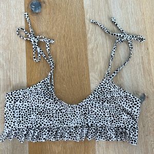 Dalmatian print ruffle bikini top size M